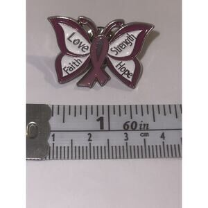 Love Faith Strength Hope Butterfly Ribbon Pin Brooch